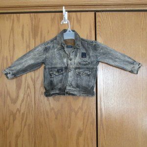 ELECTRIC KIDS BOYS SZ 4 JEAN JACKET BLACK ACID WASH GIRLS UNISEX TRUCKER DISTRES